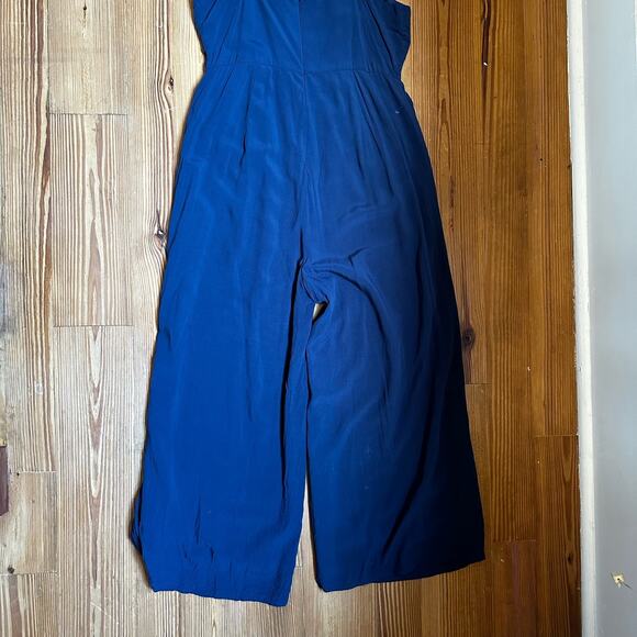 Q&A navy floral embroidery wide leg tank jumpsuit SIZE M - Picture 5 of 5